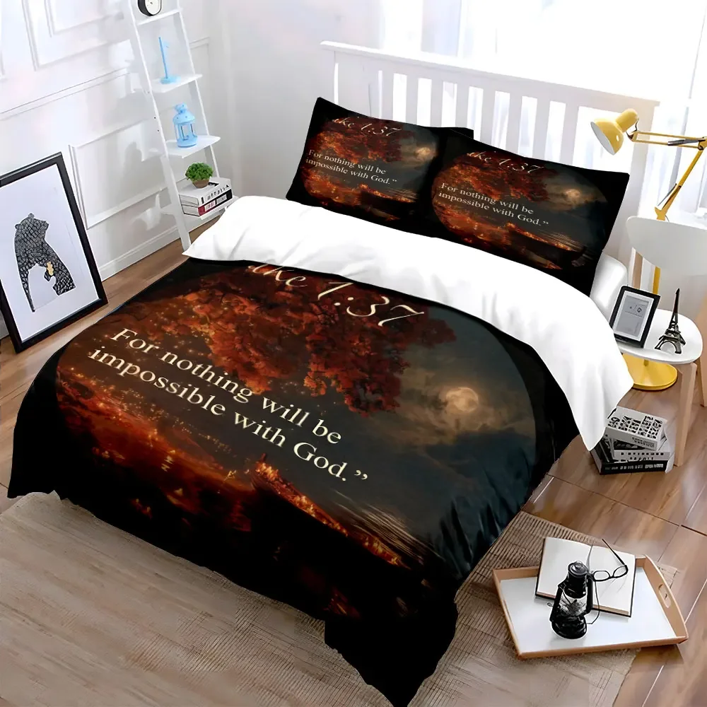Inspirational Art Decor Set Soft Comfortable Duvet Cover Bedding Set Included 1*Duvet Cover & 2*Pillowcases, gift