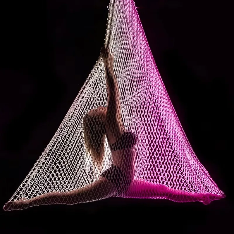 

2026 High-Altitude Sports Entertainment Aerial Yoga Hammock Anti-Gravity Gradient Hanging Fishing Net Swing Colorful Gradient De