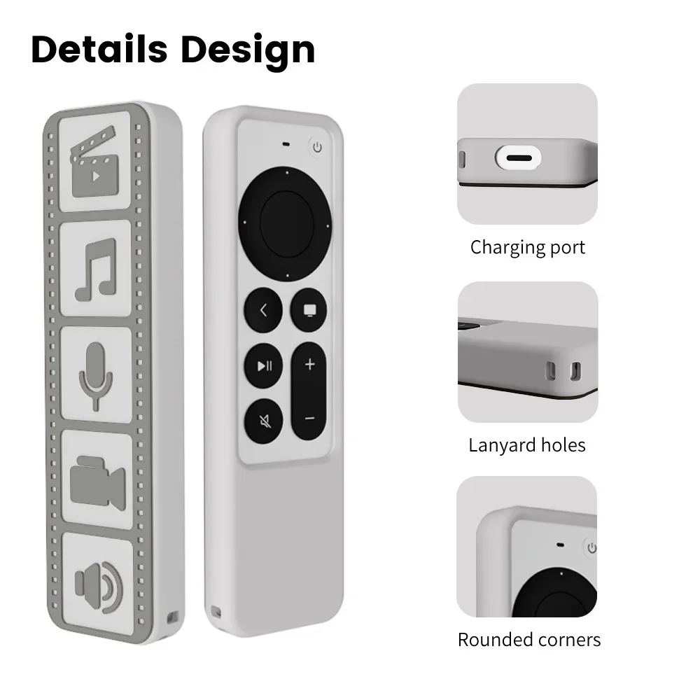 Remote Control Soft Cover Dustproof Remote Control Case for Apple TV 4K 2021 Remote Control Housing Silicone Protective Case