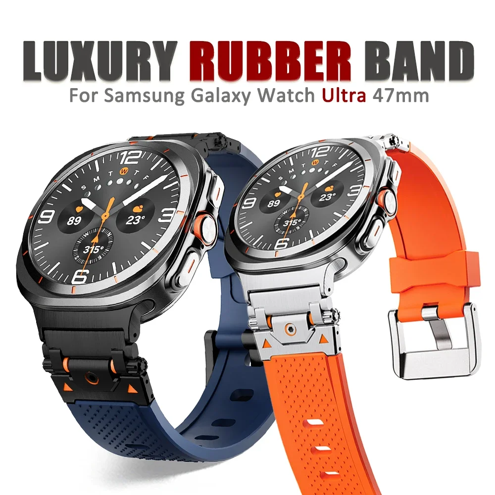 

Luxury Rubber Bracelet for Samsung Galaxy Watch Ultra 47mm Men Strap Soft Correa for galaxy WATCH ULTRA 47MM Silicone Sport Band