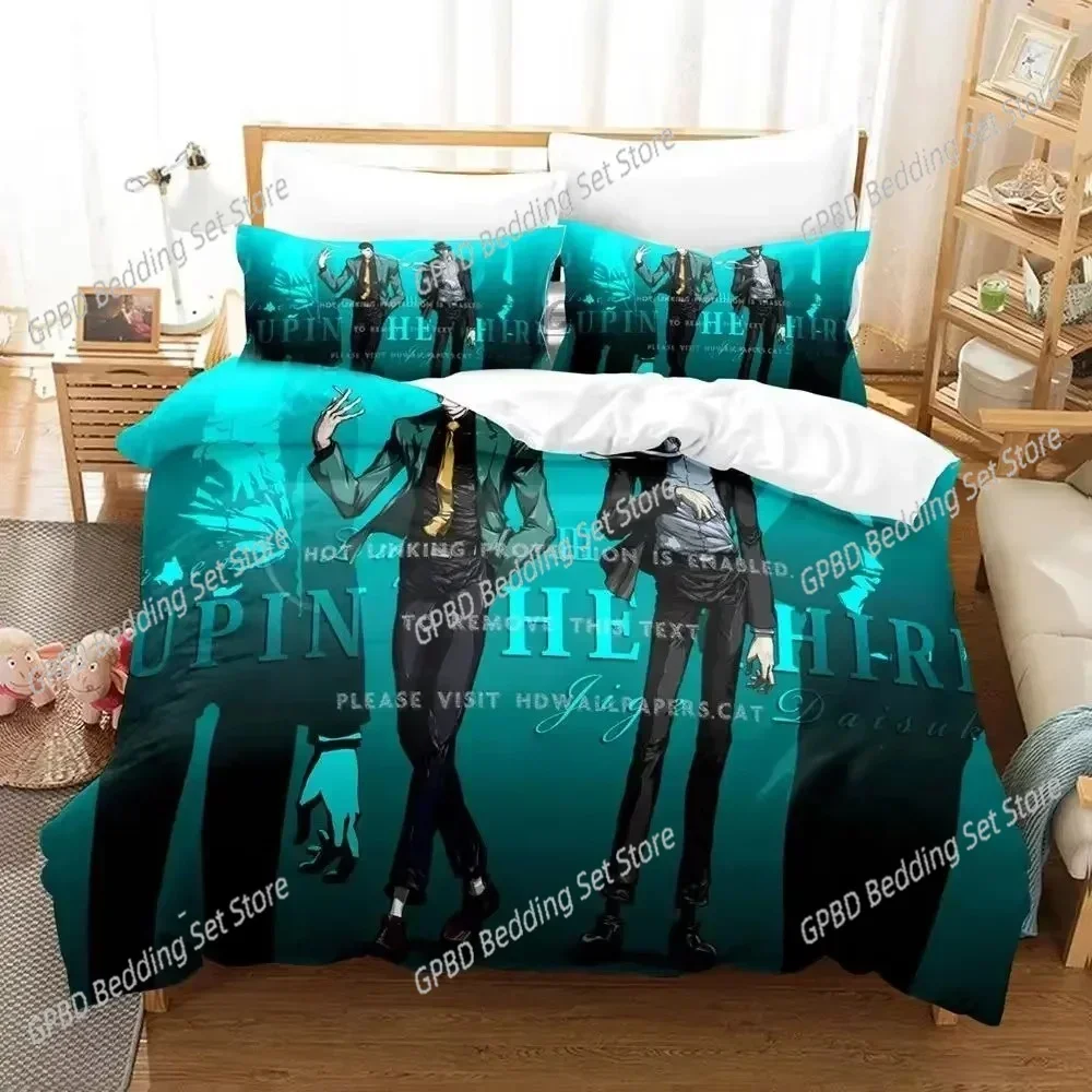 

3D Print Anime Lupin Third Mine Fujiko Comfortable Duvet Cover Pillowcase Bedding Set Children Bedroom Decoration Home Textile