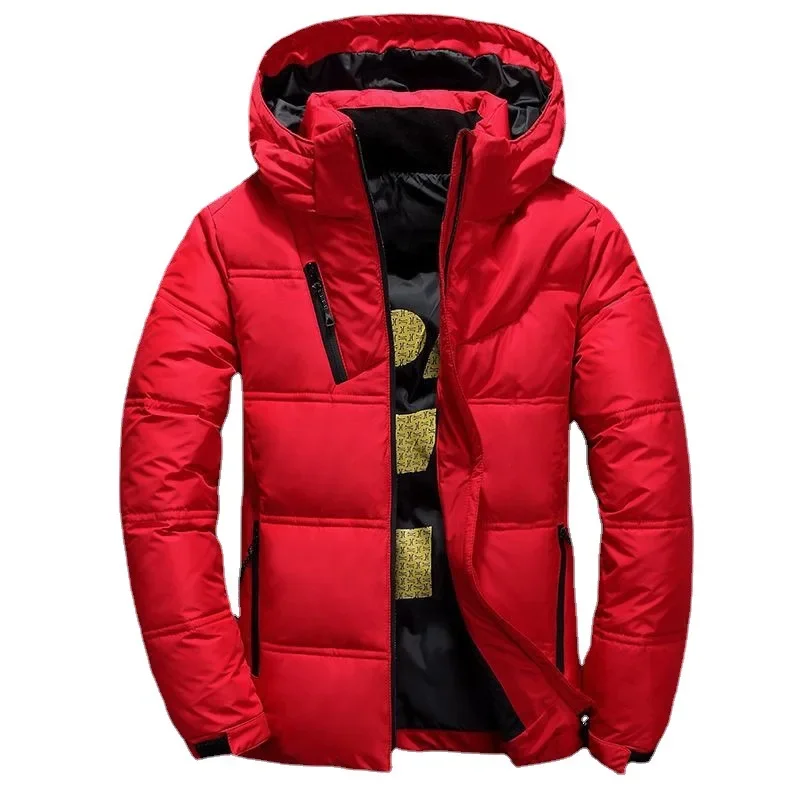 Winter clothing men's short style slim fit Korean version casual thick warm middle-aged hooded anti cold clothing men's clothing