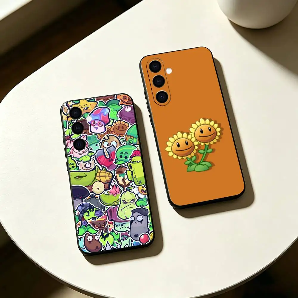 P-Plants vs zombies Game Phone Case For Samsung Galaxy A73,A72,A71,A70,A53,A52,A51,Others Soft Black Cover