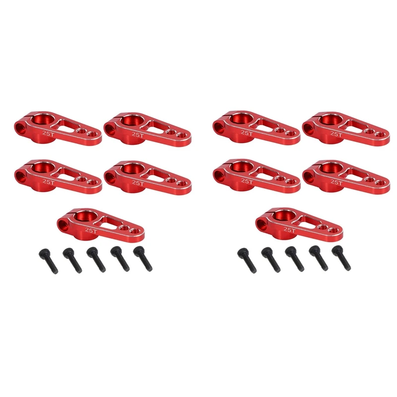 

【Flash Sale】10PCS Aluminum Alloy 31Mm 25T Steering Servo Arm Horn For Futaba Sakura D4 1/10 RC Drift Car Crawler Parts,Red