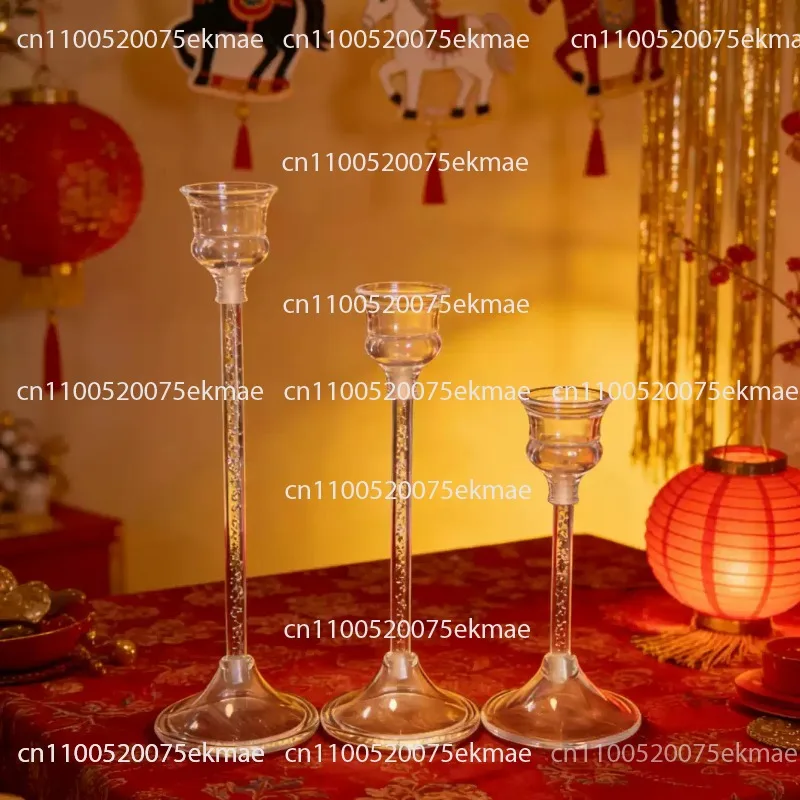 Transparent Acrylic Tall Candlestick – Home Decor and Dining Table Ornament