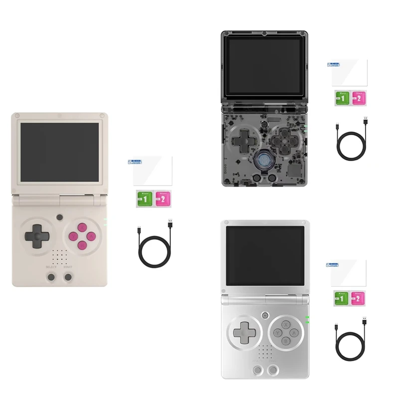 휴대용 접이식 레트로 핸드헬드 게임 콘솔, RG35XXSP, 3.5 인치 스크린, 3300Mah 배터리, 64GB