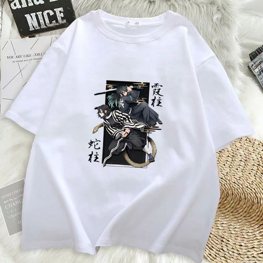

Summer Iguro Obanai Tokitou Muichirou Printed Women Men Short Sleeve Tee Shirts Anime T Shirt Fashion Round Neck Casual Tops