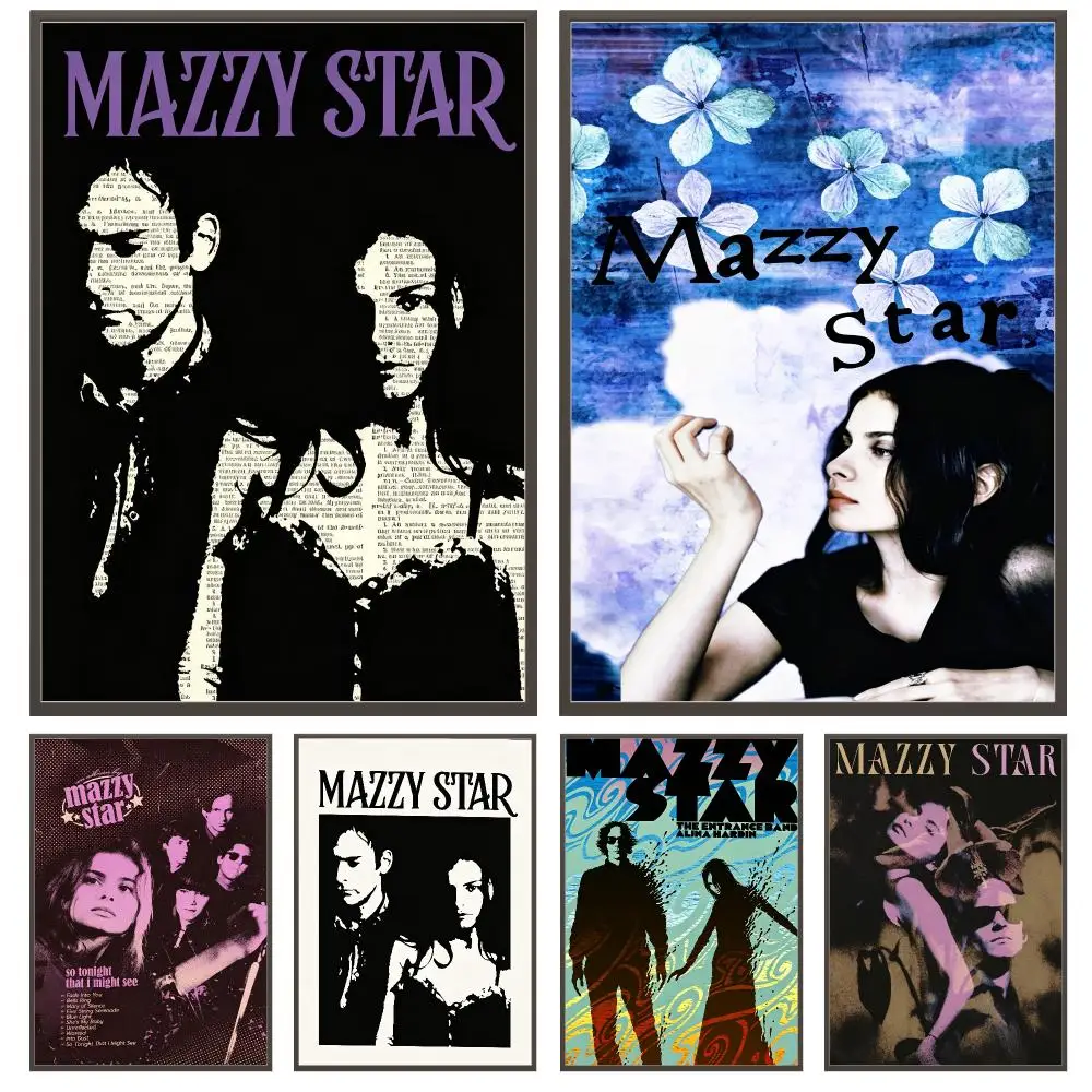 band Mazzy Star Poster Poster HD Waterproof Self Adhesive Wall Art Print Decor for Bedroom Living Room Gift