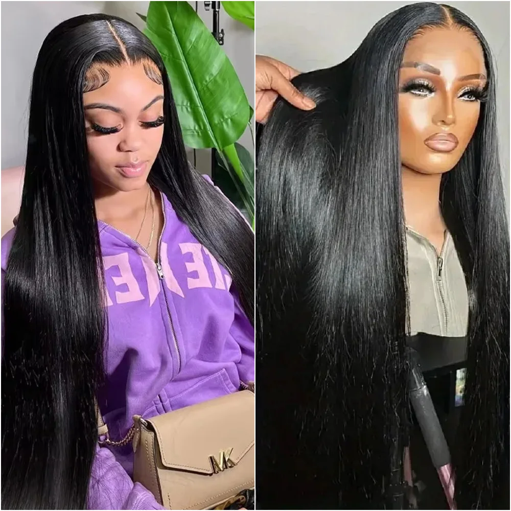 

Прямой парик Bone Straight с плотностью 200%, 13x6 HD прозрачный кружевной фронтальный парик, 30-40 дюймов, бразильские парики из натуральных волос 13x4 с кружевным фронтом для женщин