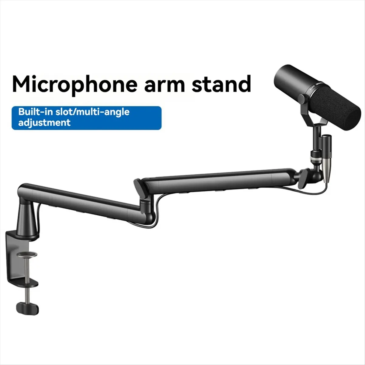 A14M Adjustable Microphone Stand Universal Adjustable Cantilever Bracket Desk Mount Suspension Boom for Gaming, Recording