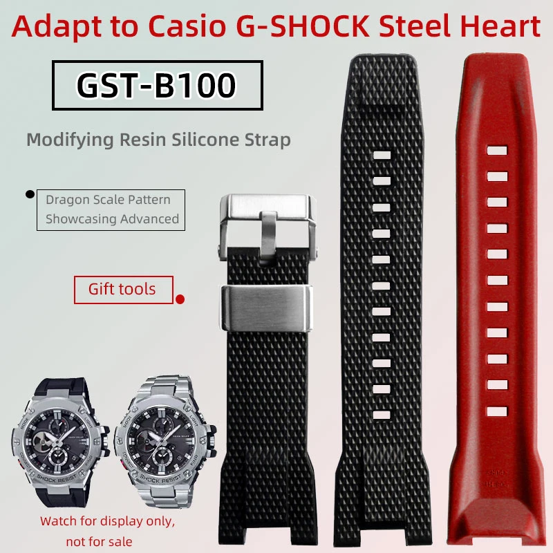 GST B100 adapter watchband for Casio G-SHOCK GST-210/B100 W300 S130 Replacement Band Bracelet Accessories Resin Silicone Strap