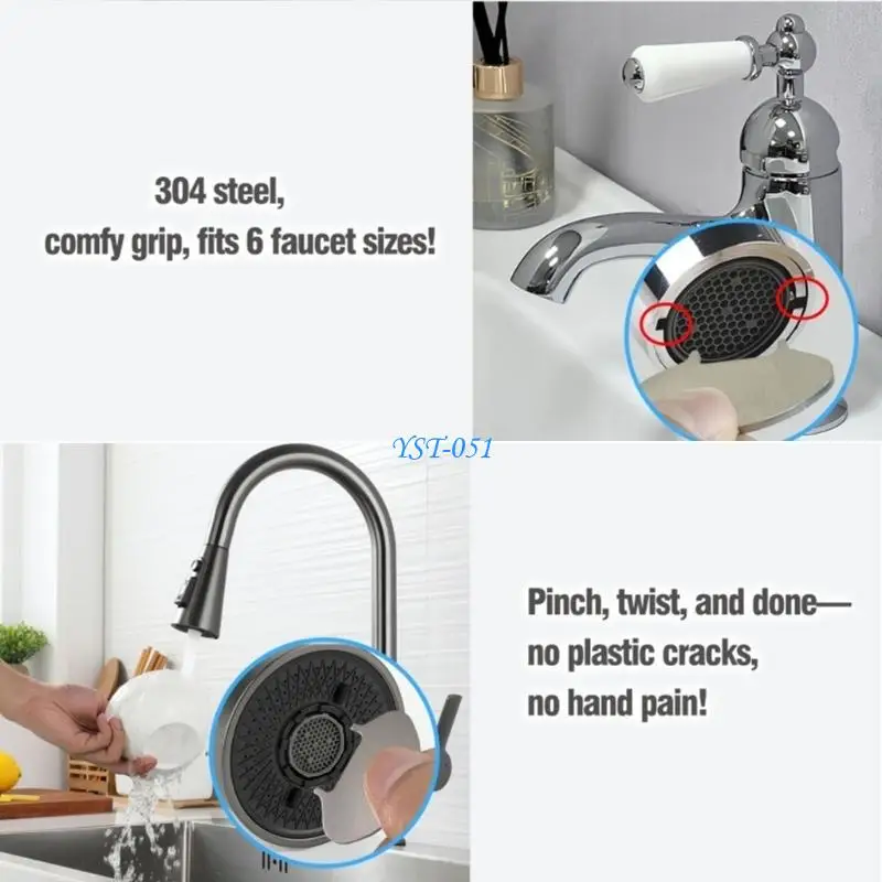 E15A 4Pcs Stainless Steel Kitchen Sink Faucet Aerator Removal Tool Aerator