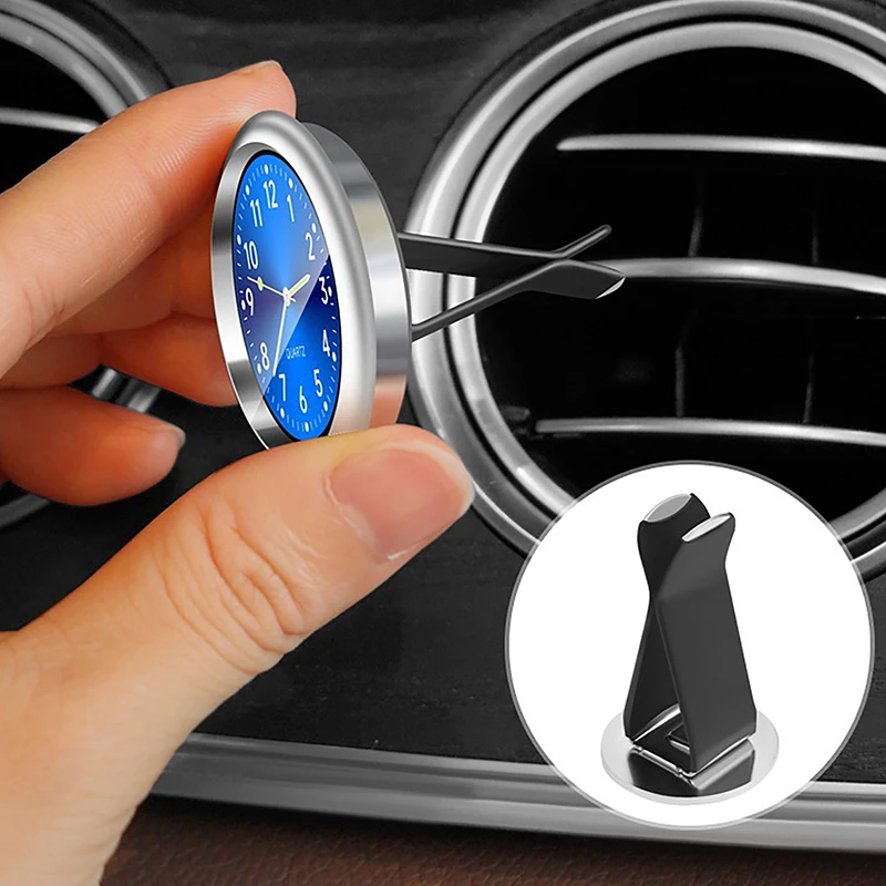 Car Clock -Small Luminous Car Watch Automobile Air Outlet Dashboard Clock Stick-On Electronic Noctilucent Decoration