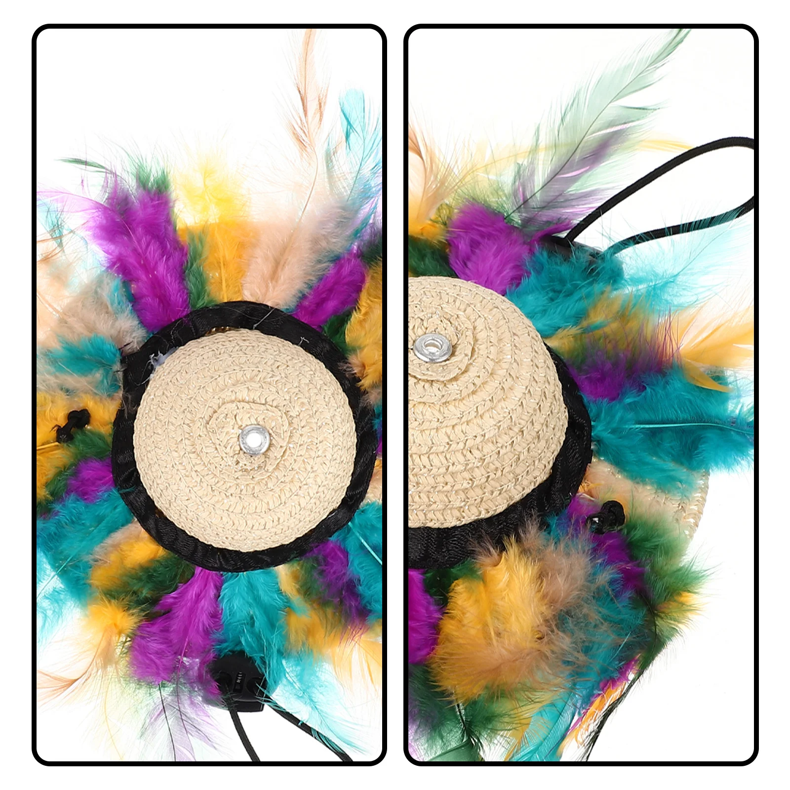 

1pcs Pet For Cats Small Dogs Adjustable Decorative Straw Hat For Halloween Party Wear Puppy Sun Hat Accessories