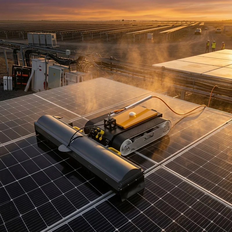 Remote Control Crawler Solar Panel Cleaning Robot PV Cleaner Waterproof  for Solar Farm Station Maintenance