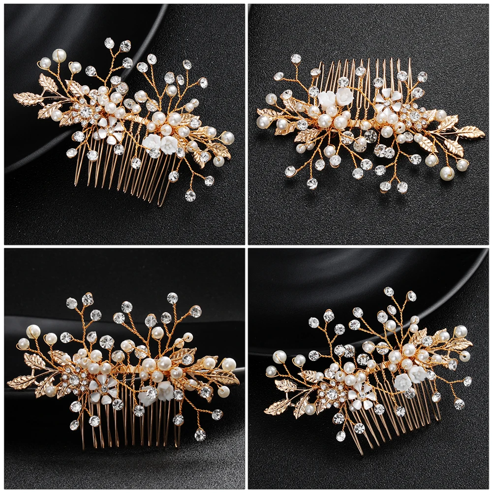

1pc Pearl Comb Wedding Hair Decorations Bride Bridesmaid Bride Hair Comb Women Headdress Hairpiece Elegant Headdress