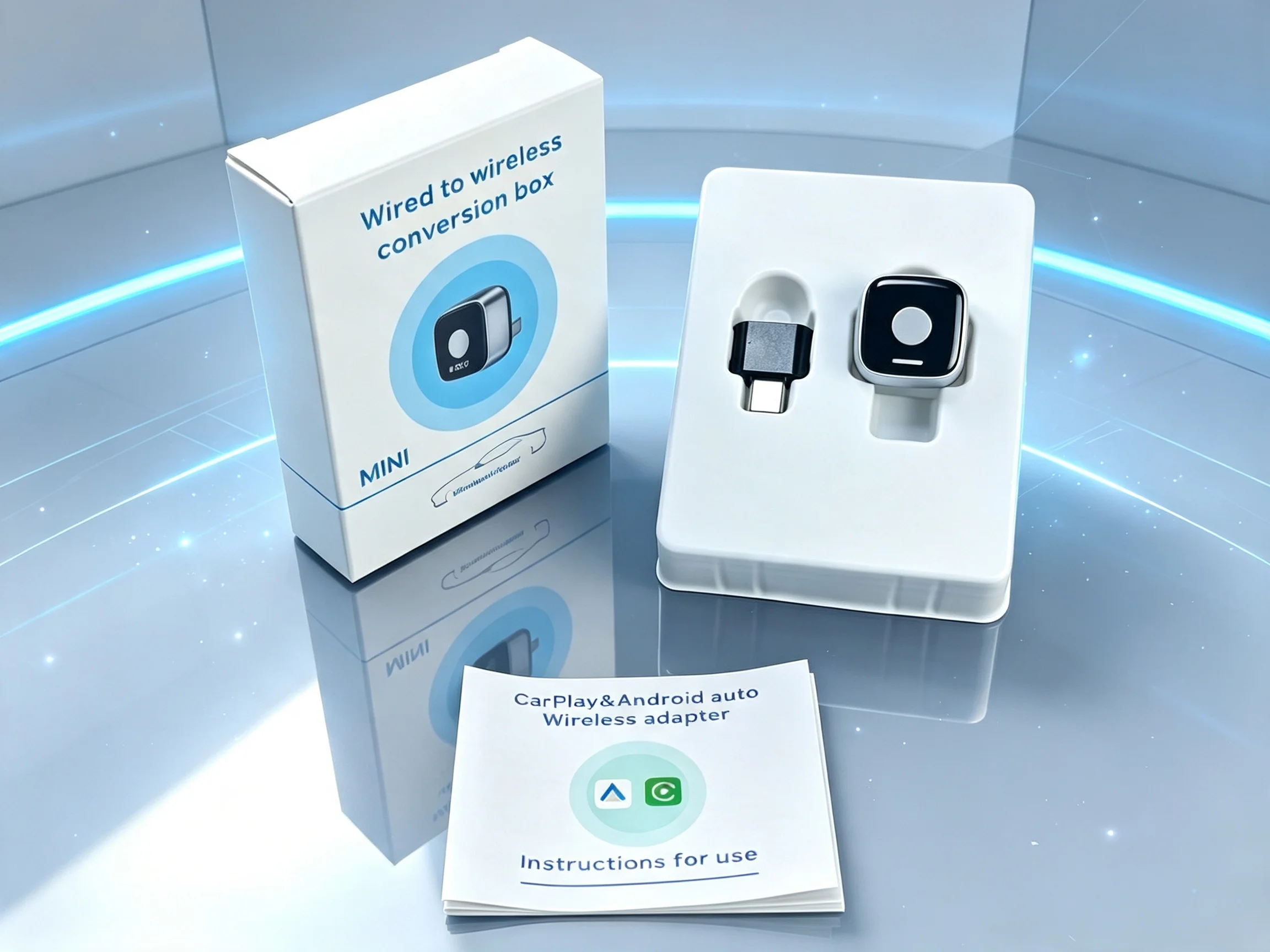 2026 Upgraded Wireless Carplay Adapter for Apple Carplay & Android Auto, Wired to Wireless, Plug & Play, Fast & Stable Connect