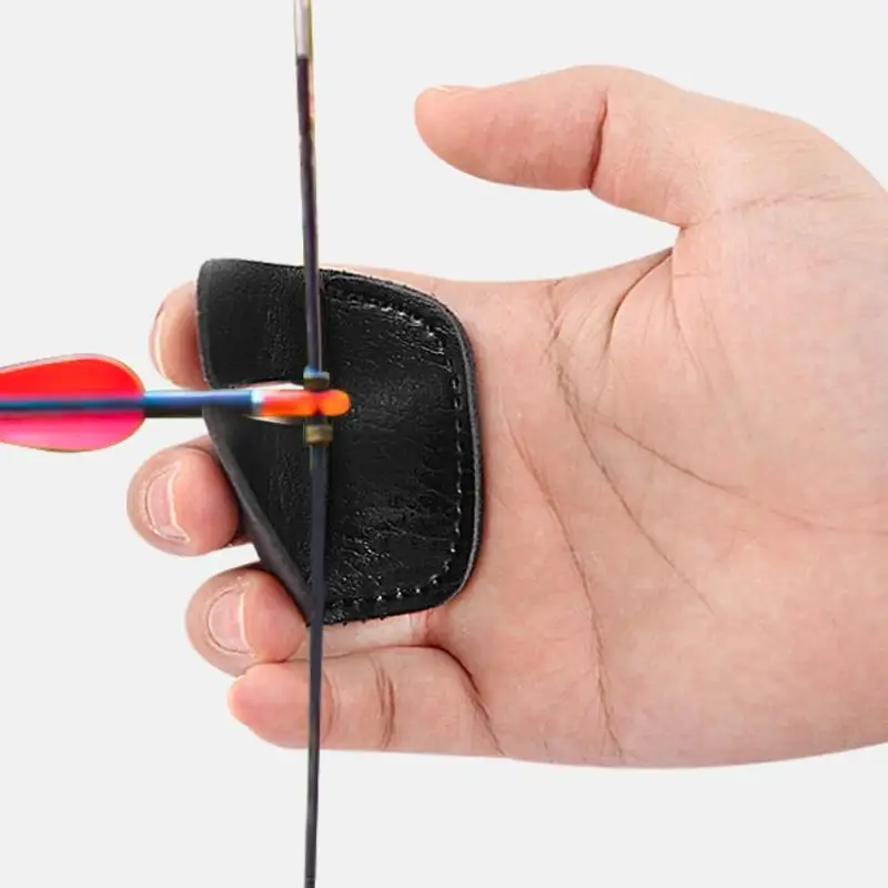 2 szt. Regulowane ochraniacze na palce do łuku klasycznego z grubej skóry PU, akcesoria łucznicze, osłony na palce dla łuczników