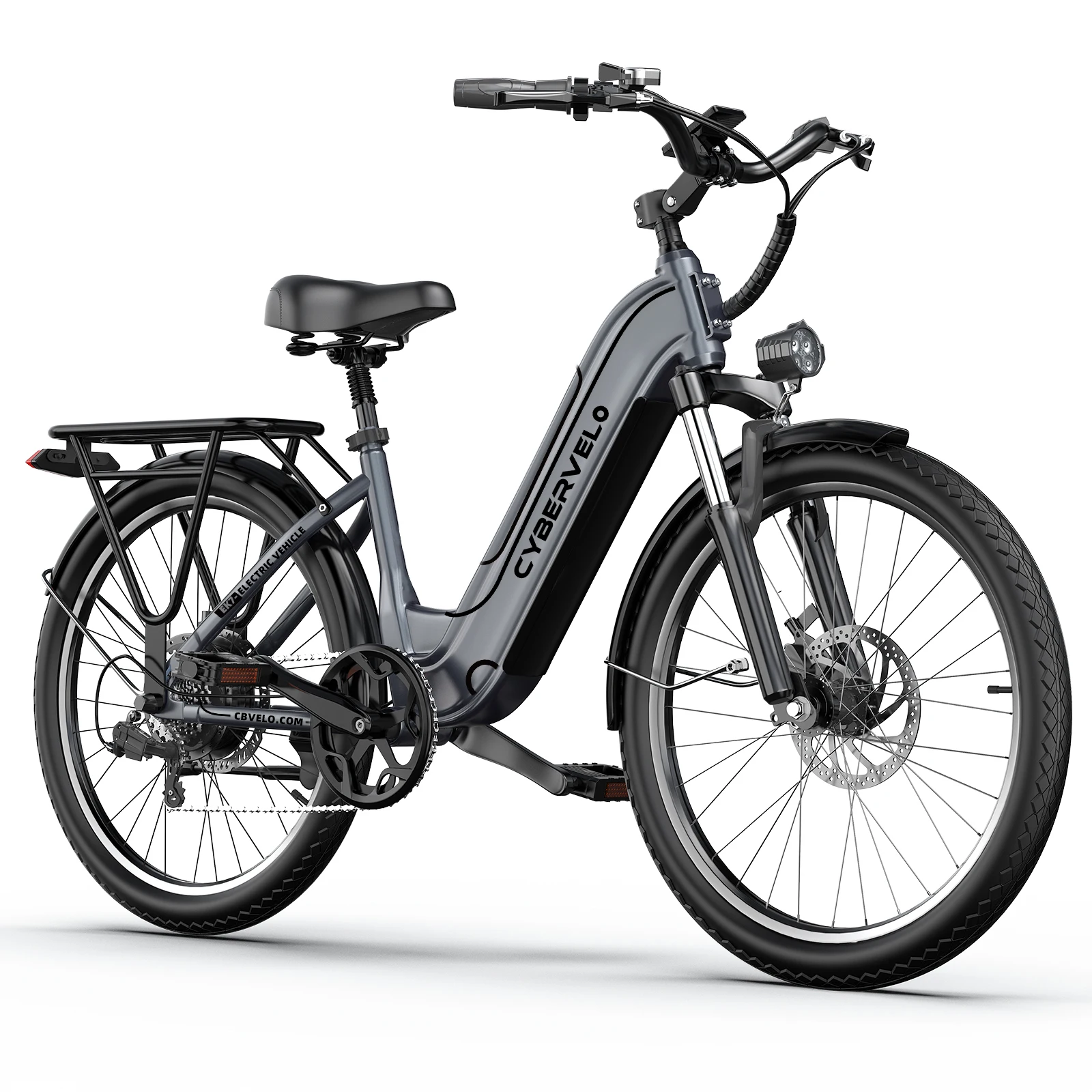 Cybervelo 1000W Peak Electric Bike for Adults up 80 Miles Removable Battery Ebike 26" Electric E Bike with 7-Speed Adult Electric Bicycles for Commute Beach Snow Womens and Man EK7 image 9