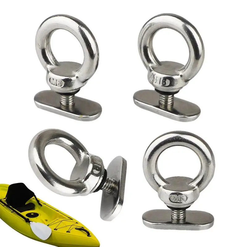 Track Mount Kayak Accessories 4pcs Stainless Steel Sturdy Kayak Track Mount Tie Down Multifunctional Precise Rail Mount Accessor