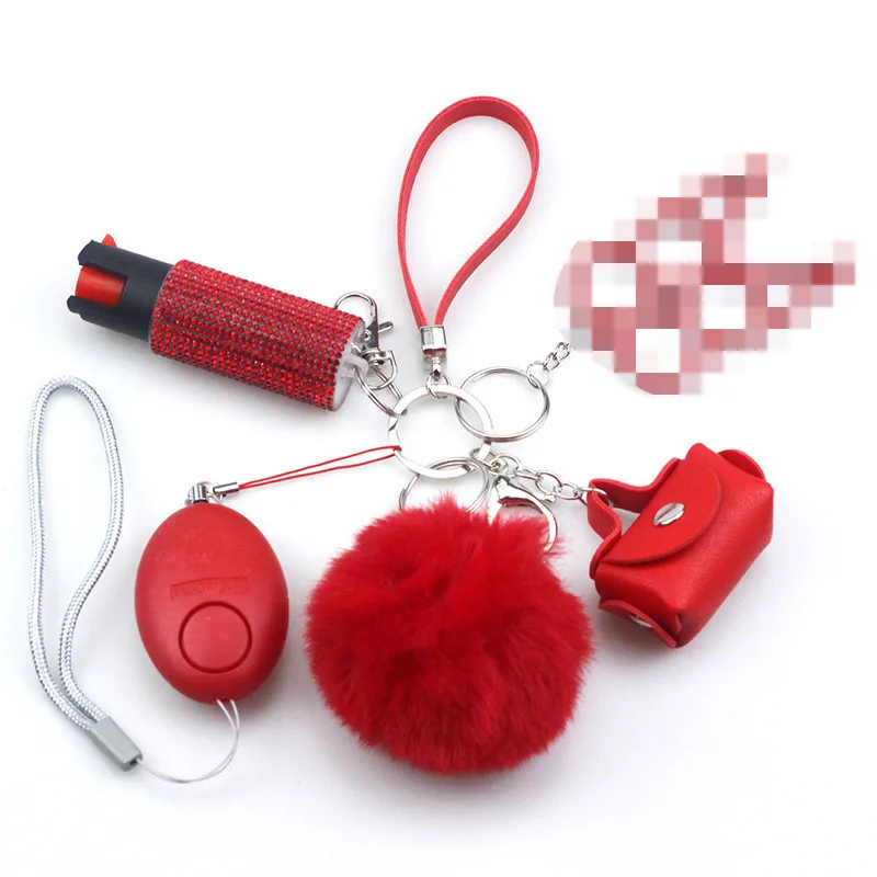 5pcs Portable Female Self-Defense Security Alarm Safety Key Chain for Elderly Woman Kids