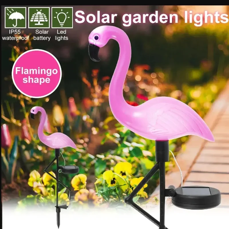 Pink Flamingo Solar Light Waterproof Garden LED Light Outdoor Courtyard Decoration Light Courtyard Trail Light Landscape Light