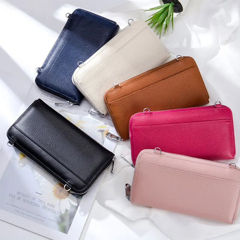 Damska torba Crossbody z prawdziwej skóry z ekranem dotykowym etui na telefon kopertówka torebka Mini wszystko prosta mała torba