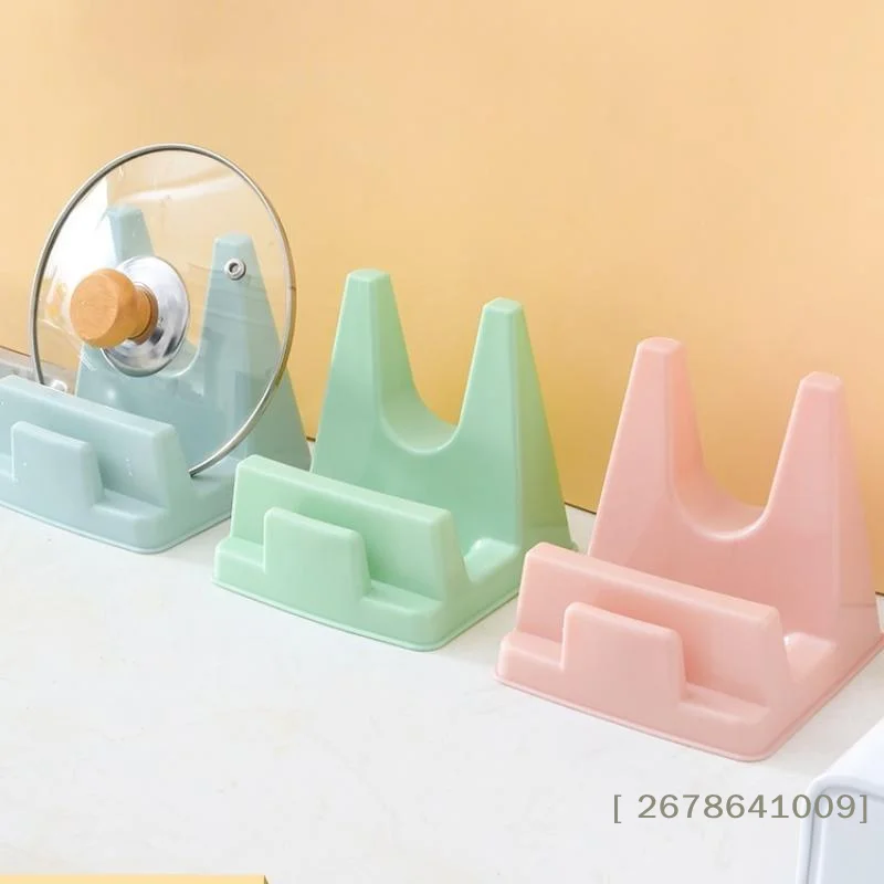 ⚑2Pcs Plastic Pot Lid Holder Bracket Shelf Kitchen Pot Lid Holder No Drilling Required Countertop Organizer For Pan Covers