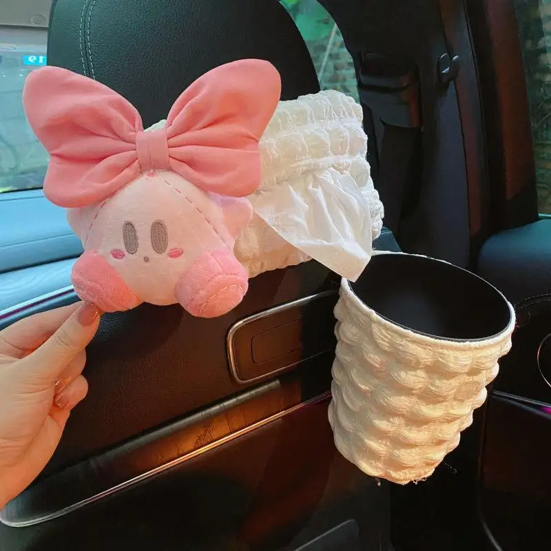 Big Bow Puff Material Kirby Paper Boxs Car Mounted Cute Storage Large Capacity Girl Pink New Advanced Decoration Paper Box Gifts