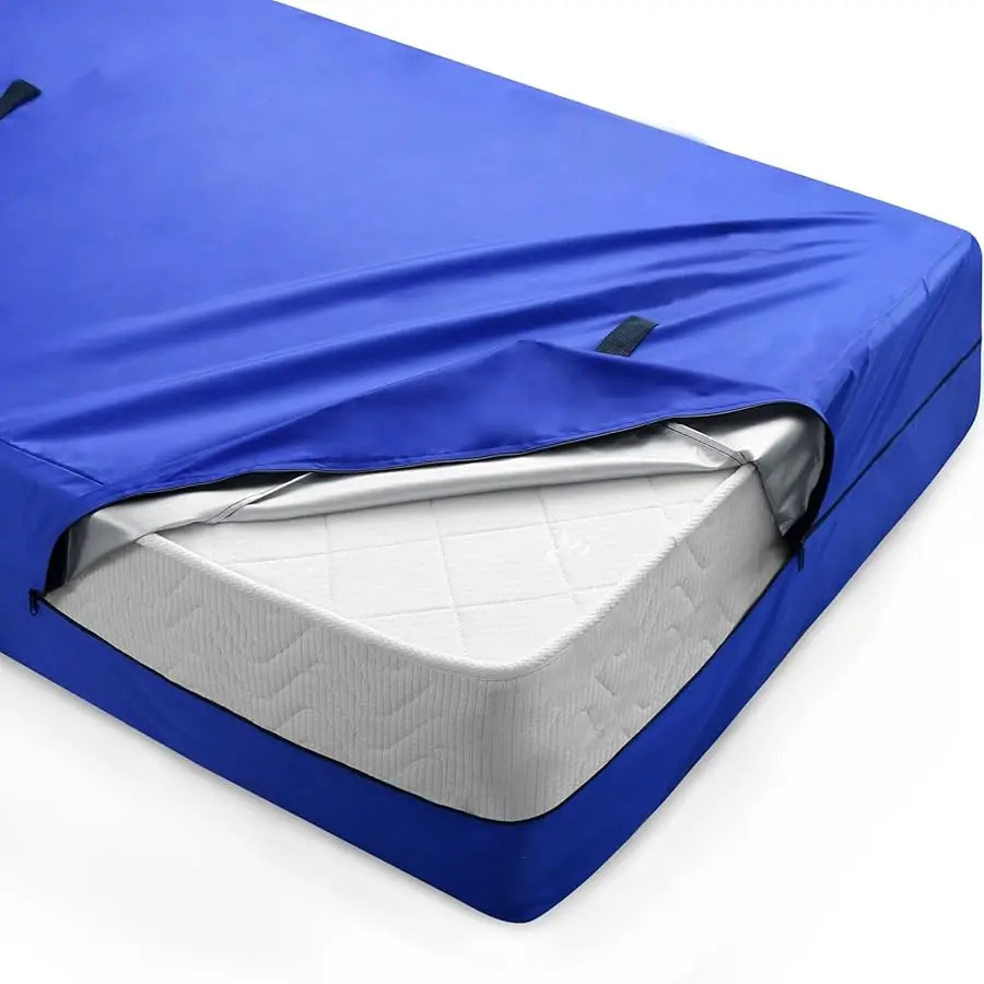 

Полноразмерная сумка для матраса для хранения вещей, водонепроницаемый полноразмерный матрас Co er для Mo ing с ручками Hea y Duty, двойные молнии