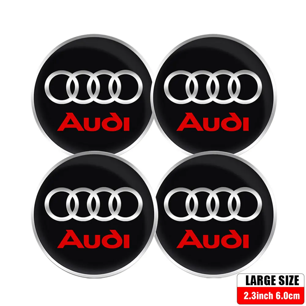 56/60/65MM Auto-Radnabenkappen Auto-Emblem Reifenmittenabdeckungen Zubehör für Audi A1 A2 A3 A4 A5 A6 A7 A8 Quattro Sline RS Q2 Q3