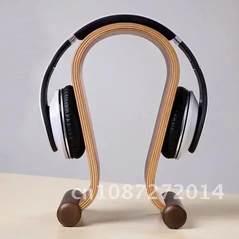 Wooden U Shape Headphones Holder Universal Headset Display Stand Desk Shelf Rack Universal Headset Bracket Hanger Stand