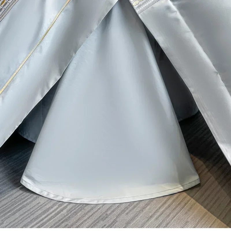 Svetanya 100s Egyptian Cotton Embroidery Bedding Set King Queen RU Bed Linens Sheet Pillowcase Duvet Cover