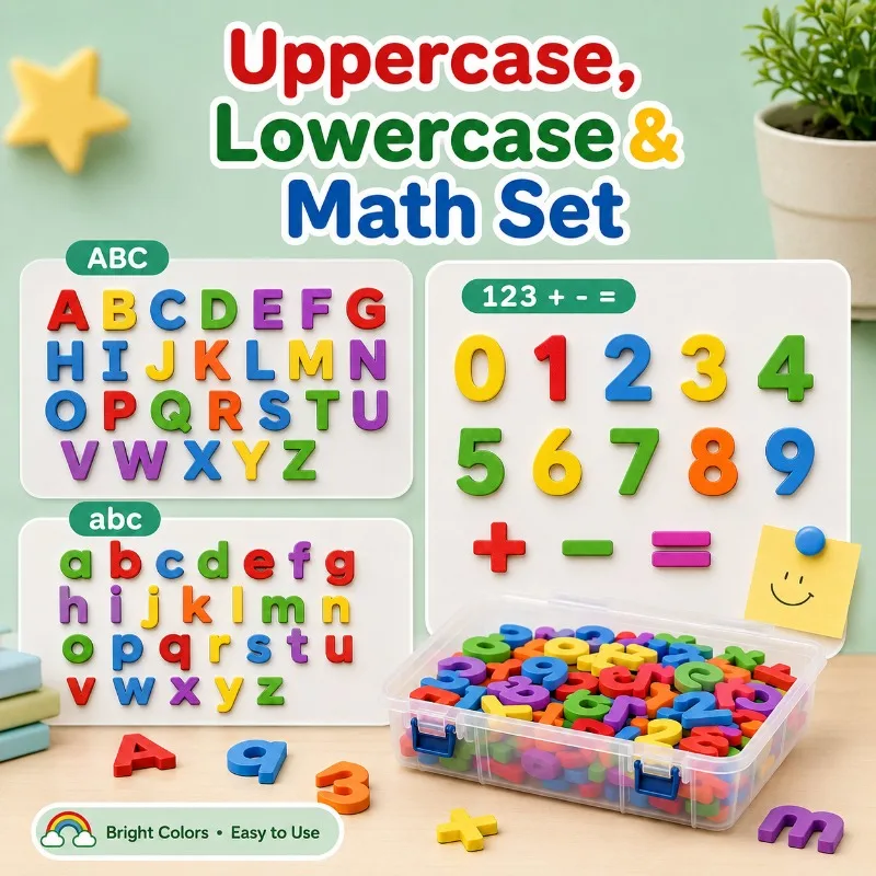 EVA Magnetic Letters and Numbers Colorful ABC 123 Fridge Magnets Soft Foam Alphabet Math Symbols for Kids Whiteboard Learning