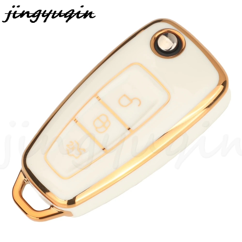 JYQ TPU Car Key Case Cover For Ford Ranger C-Max S-Max Focus Galaxy Mondeo Transit Tourneo Custom Protector Shell Accessories