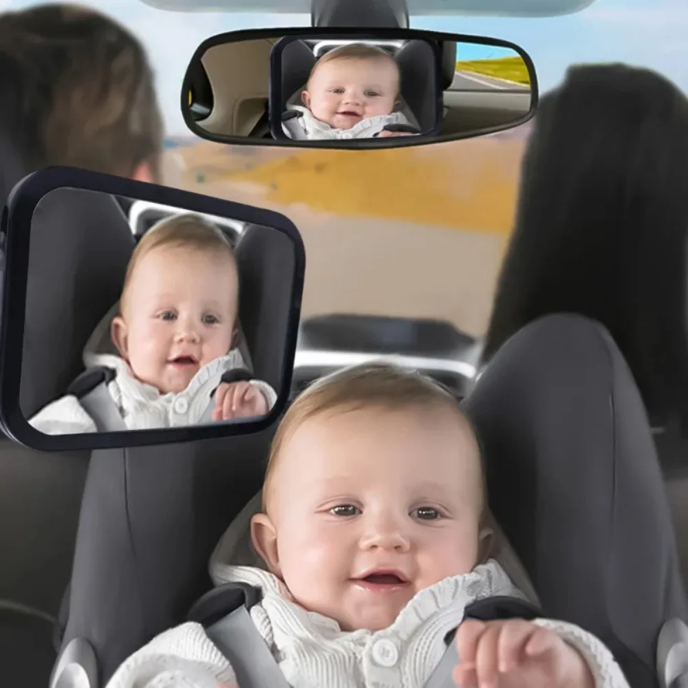 Baby Car Mirror Adjustable Wide Car Rear Seat View Mirrors Baby Child Seat Auto Safety Mirror Infant Safety Monitor Accessories