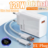 120W Ultra Fast Charger QC 5.0 EU Plug 6A Type C Cable 67W 55W 33W Rapid Charging Adapter For iPhone Huawei Xiaomi 2025