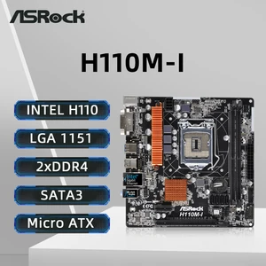 Tấm đen Asrock H110M-I LGA 1151 Hỗ trợ I7-6700K 6700 I5-6600K 6500 I3-6300 6100 CPU DDR4 Intel H110 USB3.0 PCI-E 3.0 MATX 12 Tấm bán hàng chính Asrock - №6