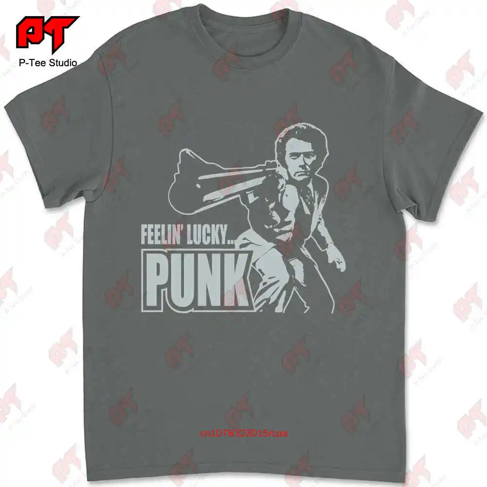 Dirty Harry Feelin Lucky Punk T Shirt Clint Eastwood Inspired Movie Film 7R9Q