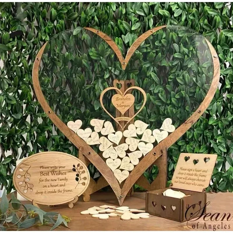 Guest Book Wedding Alternative Wedding Decor 3D Engraved Transparent Guestbook Guest Drop Box Welcome Card Wedding Decoration