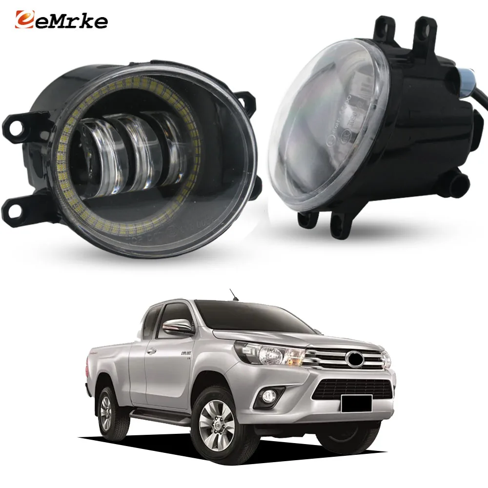 

OEM Style Fog Lights For Toyota Hilux AN110 AN120 AN130 2015 2016 2017 2018 2019 LED or Halogen Fog Lamp With Angel Eye DRL
