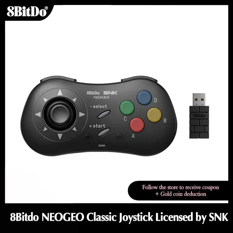 8Bitdo NEOGEO Wireless Controller Classic Joystick Licensed by SNK，Gamepad with Key Switching for Windows Android NEOGEO mini