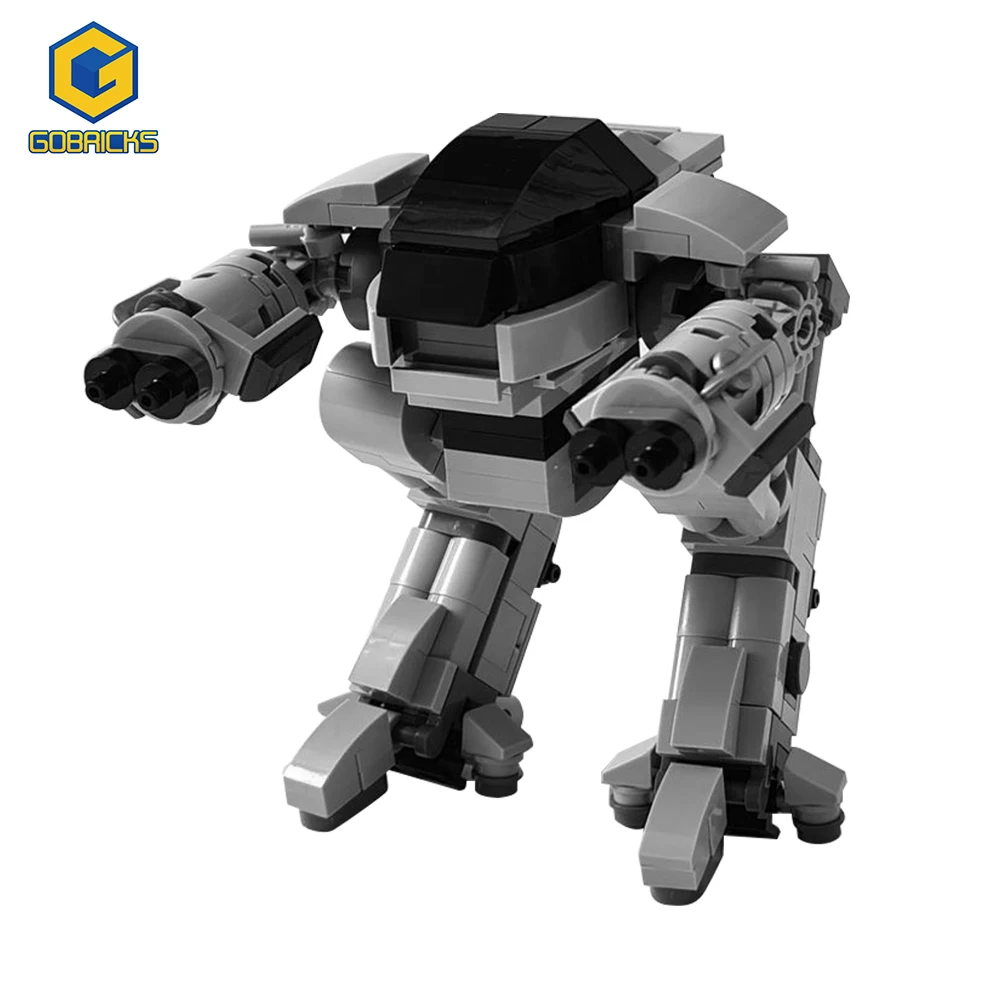 Gobricks Building Block ED 209 Robot Model Soldier Police Machinery Assemble Toy Christmas Present Children Birthday Gift Brick