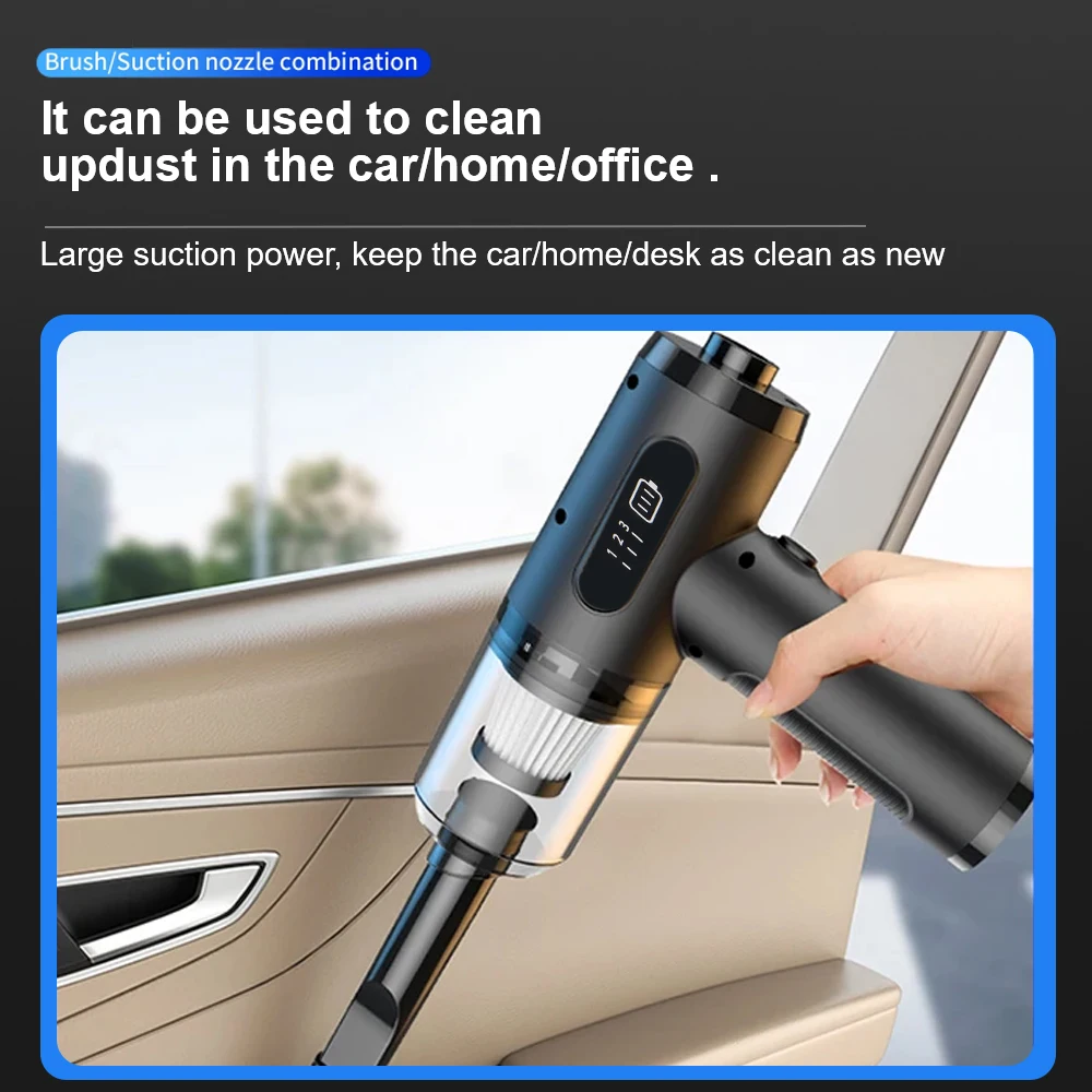 Air Duster Blower Powerful Air Compressor Digital Car Vacuum Cleaner Portable 50000RPM High Suction 3 In 1 Vacuum Cleaner