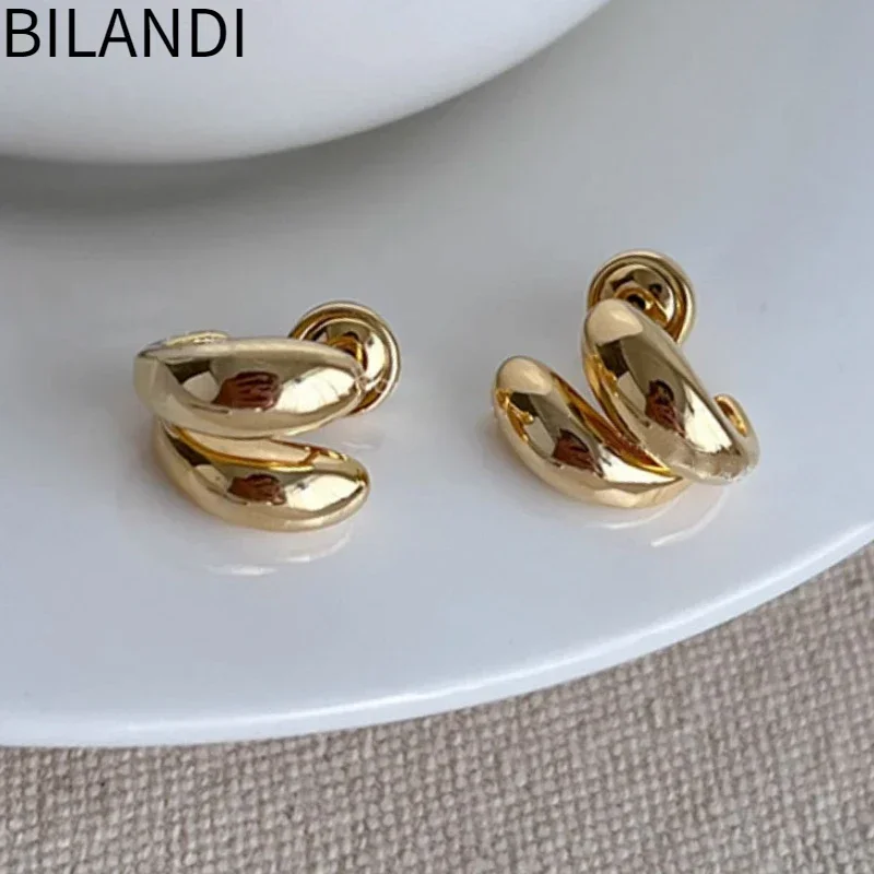 Bilandi Fashion Jewelry Delicate Design Metal Stud Earrings For Women Girl Party Birthday Gift Dropshipping