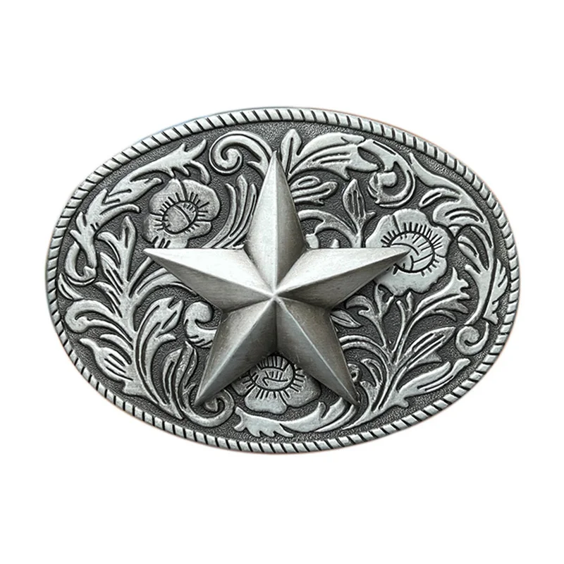 Tang grass flower decoration five-pointed star belt buckle