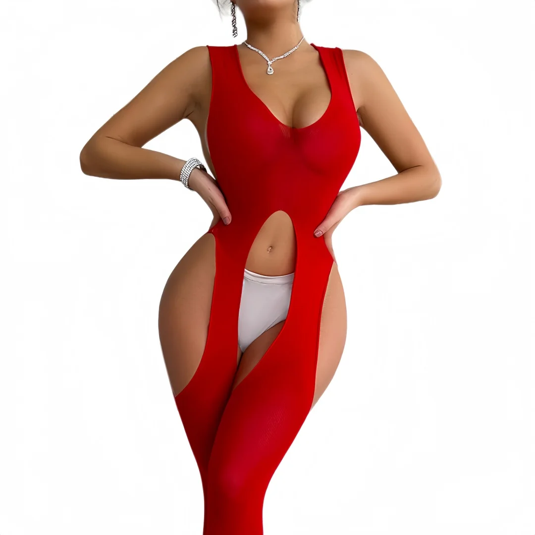 Hot Sexy Lingerie Women Full Bodystockings Fishnet Mesh Bodysuit Open Crotchless Tights Sex Costume Erotic High Waist Pantyhose