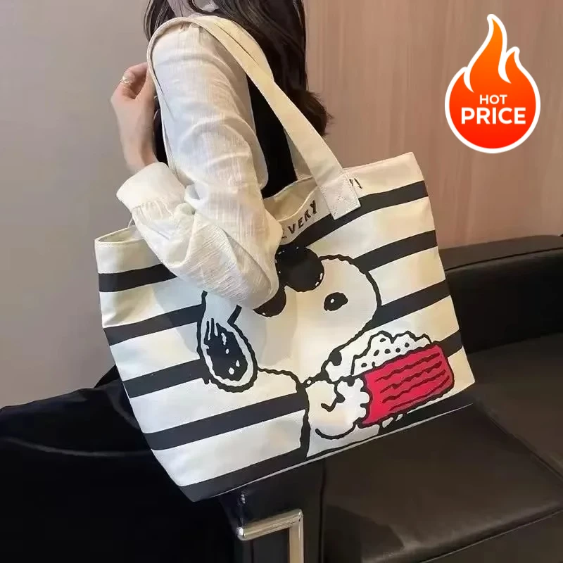 AA New Cute Cartoon Girl's Bag Large Capacity Tote Bag New Korean Lazy Style Canvas Bag Simple and Versatile Casual Shoulder Bag
