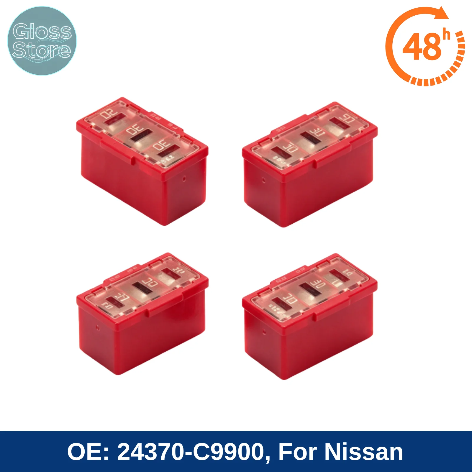 4PCS 24370-C9900 Radiator Fan Multi Fuse Fusible Link Fit for Nissan Micra Navara Note NV200 Evalia Car Parts 24370-C991B
