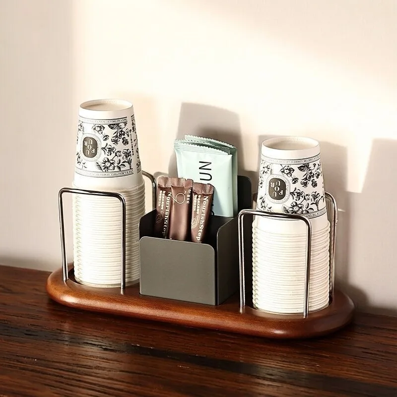 Medieval style paper cup holder cup picker 2025 new desktop storage disposable water cup shelf